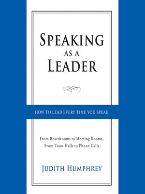 cover image of Speaking As a Leader